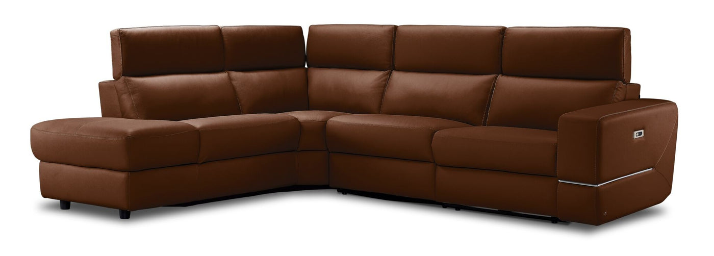 Bianca 3-Piece Power Sectional with Left Facing Chaise - Cognac
