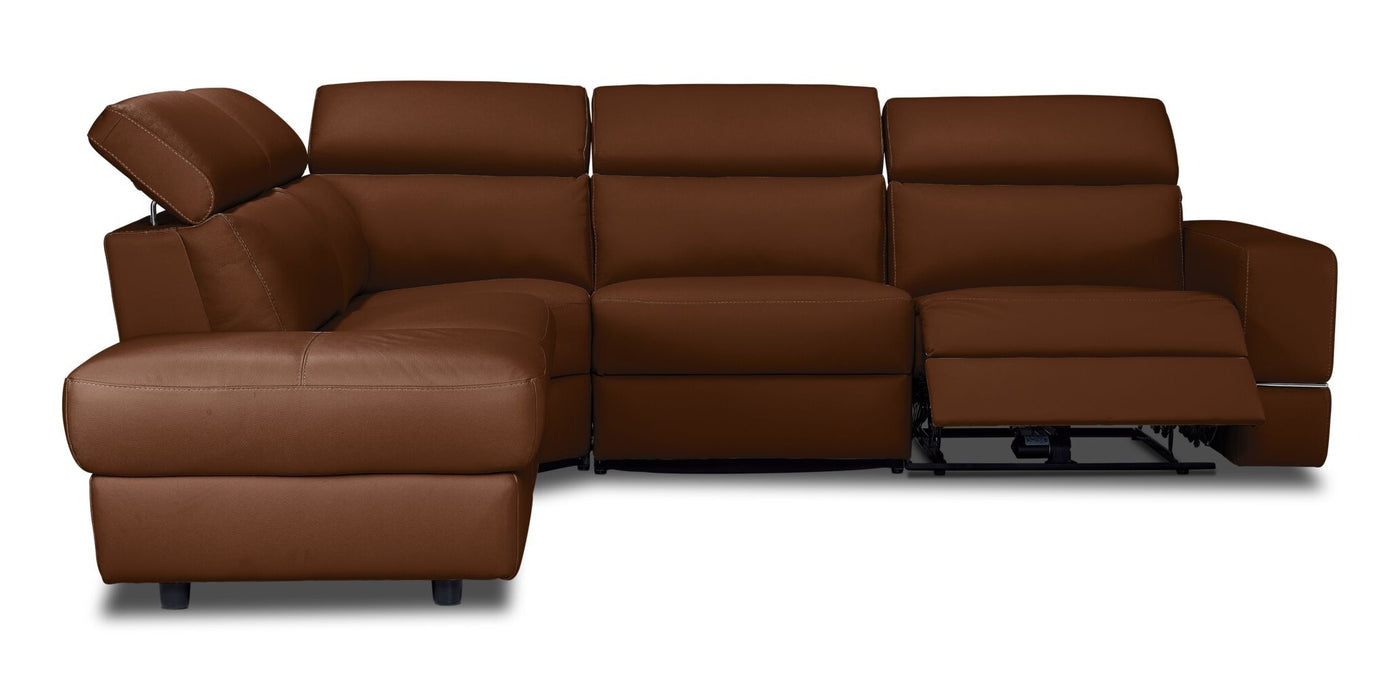 Bianca 3-Piece Power Sectional with Left Facing Chaise - Cognac