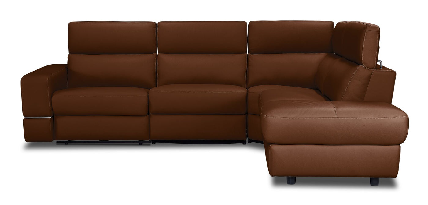 Bianca 3-Piece Power Sectional with Right Facing Chaise - Cognac