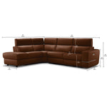 Bianca 3-Piece Power Sectional with Left Facing Chaise - Cognac