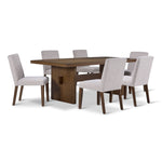 Biscotti 7-Piece Dining Set - Light Brown