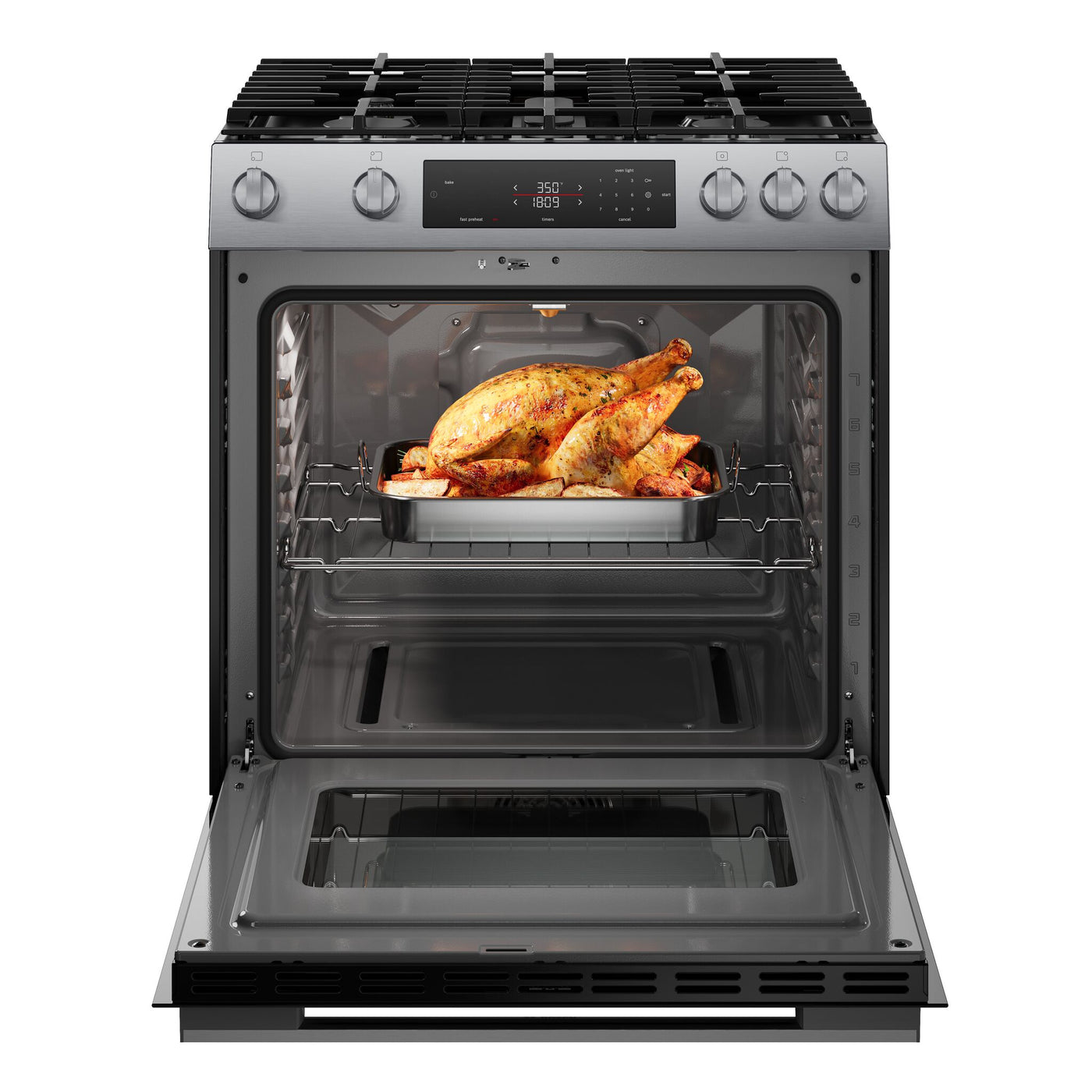 Bosch Stainless Steel 100 Series Slide-In Gas Range (5.8 Cu. Ft) - HGF1050MUC