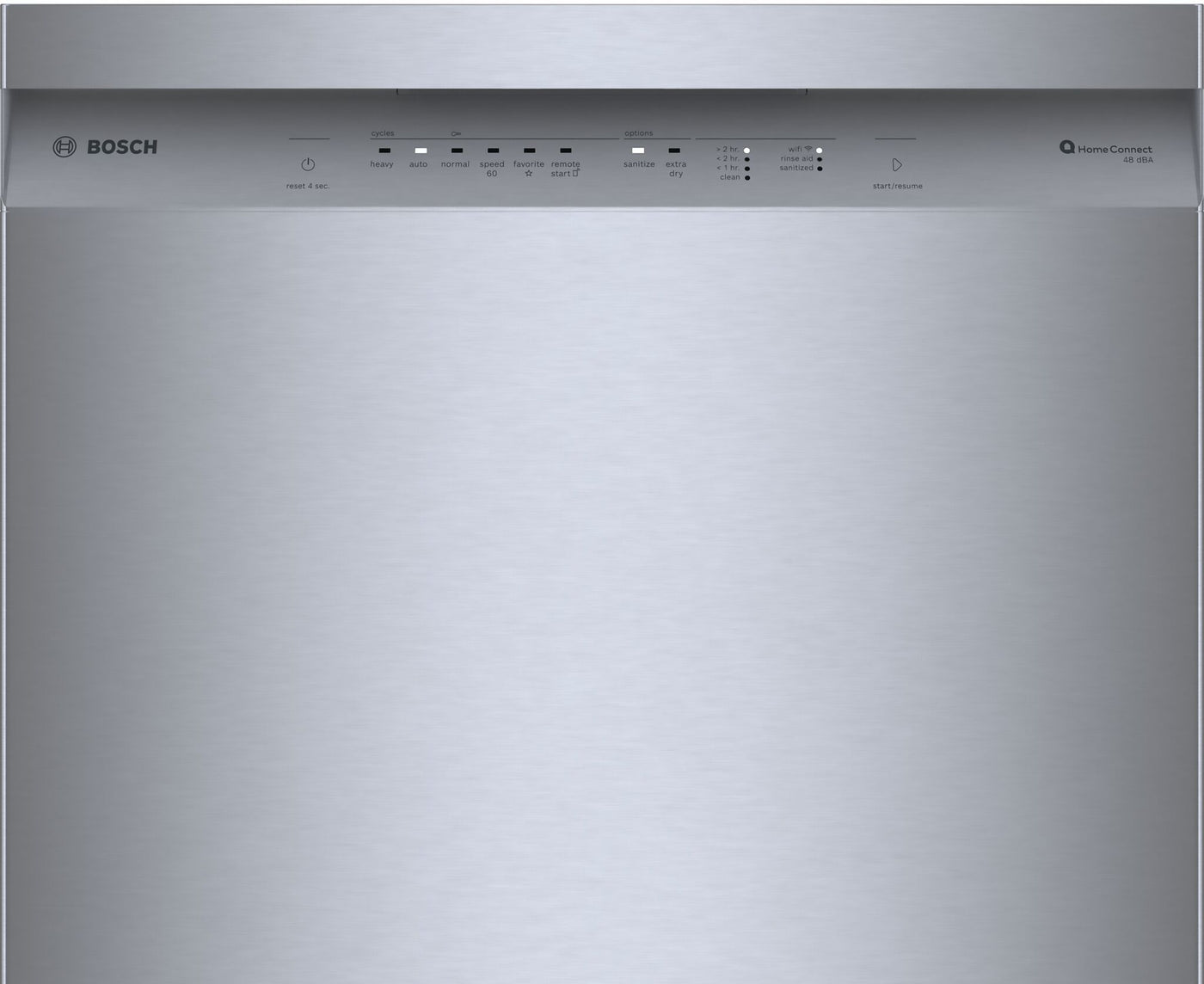 Bosch Fingerprint Resistant Brushed Steel Built-In 100 Series Dishwasher with Home Connect (48 dBA) - SHE41CM5N
