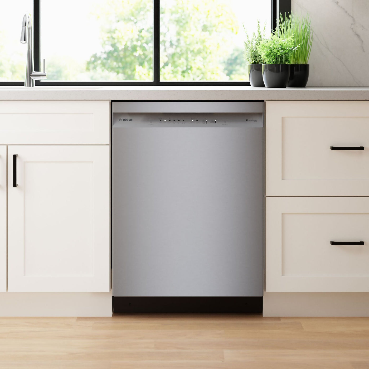 Bosch Fingerprint Resistant Brushed Steel Built-In 100 Series Dishwasher with Home Connect (48 dBA) - SHE41CM5N
