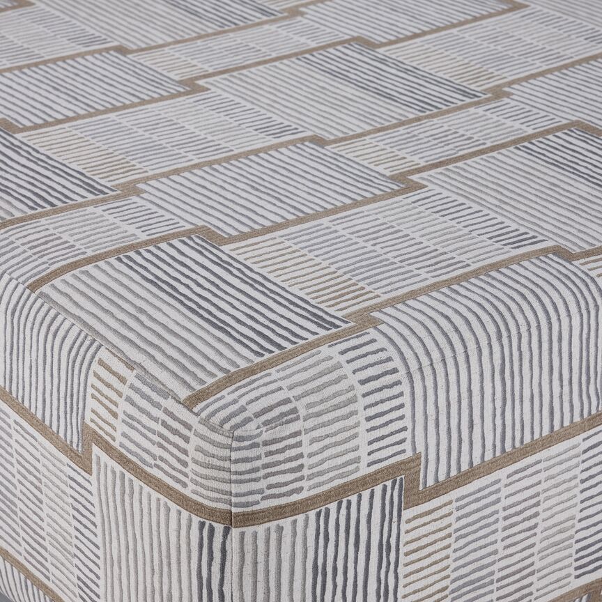 Brahm Cocktail Ottoman - Epsilon Flax