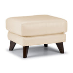 Braylon Leather Ottoman - Bisque