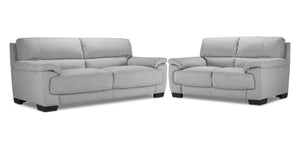 Brody Sofa and Loveseat Set - Silver Grey