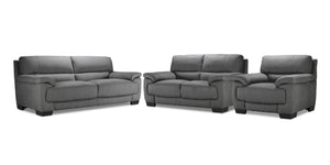 Brody Sofa, Loveseat and Chair Set - Dark Grey