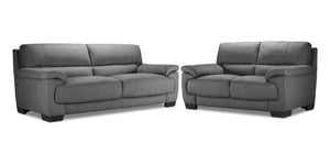 Brody Sofa and Loveseat Set - Dark Grey