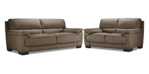 Brody Sofa and Loveseat Set - Taupe