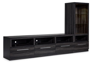 Bronte 80” TV stand and one Pier Package- Charcoal Grey