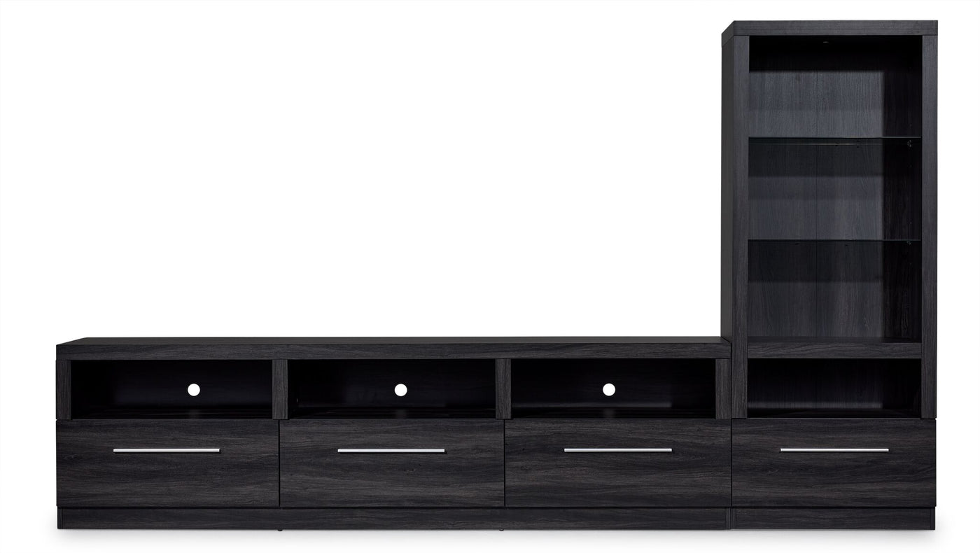 Bronte 80” TV stand and one Pier Package- Charcoal Grey