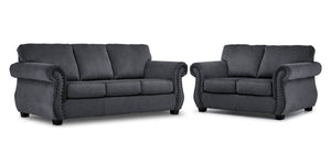 Brooklyn Sofa and Loveseat Set - Grey