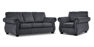 Brooklyn Sofa and Chair Set - Grey