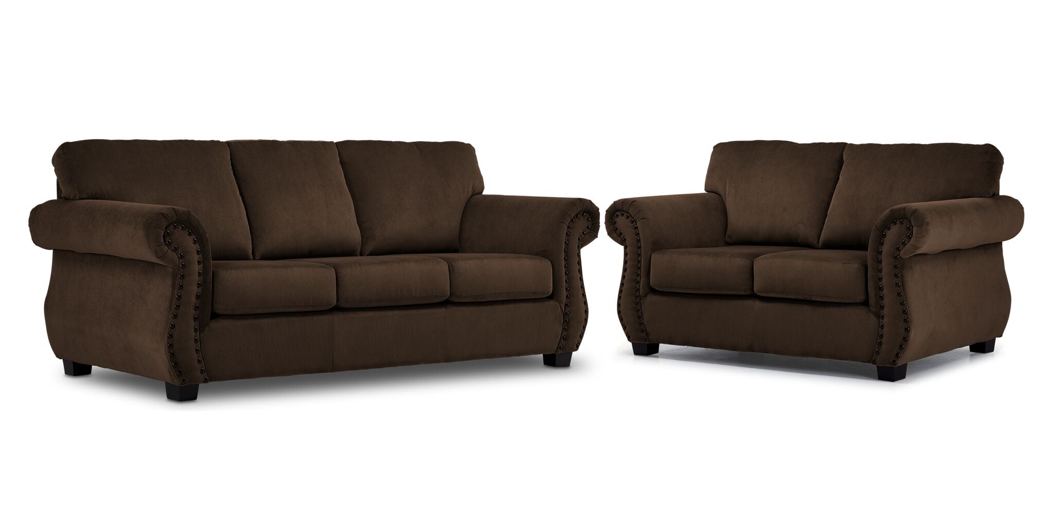 Brooklyn Sofa and Loveseat Set - Brown