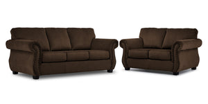 Brooklyn Sofa and Loveseat Set - Brown