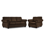 Brooklyn Sofa and Chair Set - Brown