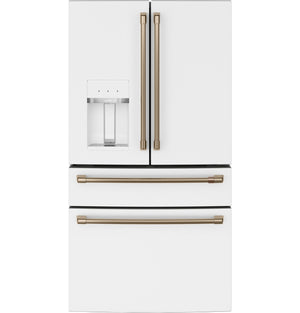Café 35.75" 22.3 Cu. Ft. Matte White Smart Counter-Depth 4-Door French Door Refrigerator - CXE22DP4PW2