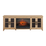 Cambridge 66" Fireplace TV Stand - Natural Oak