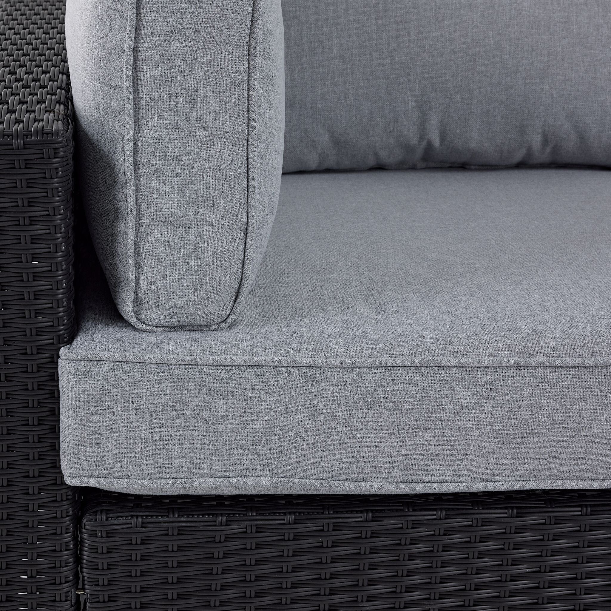 Caribe 2- Piece Outdoor Sectional and Ottoman - Black, Grey