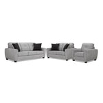 Carolina Sofa, Loveseat and Chair Set - Light Grey