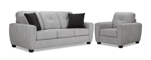 Carolina Sofa and Chair Set - Light Grey