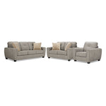 Carolina Sofa, Loveseat and Chair Set - Brown