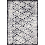Ashwood 5'3" x 7'7" Distressed Lattice Area Rug - Grey, Black, White