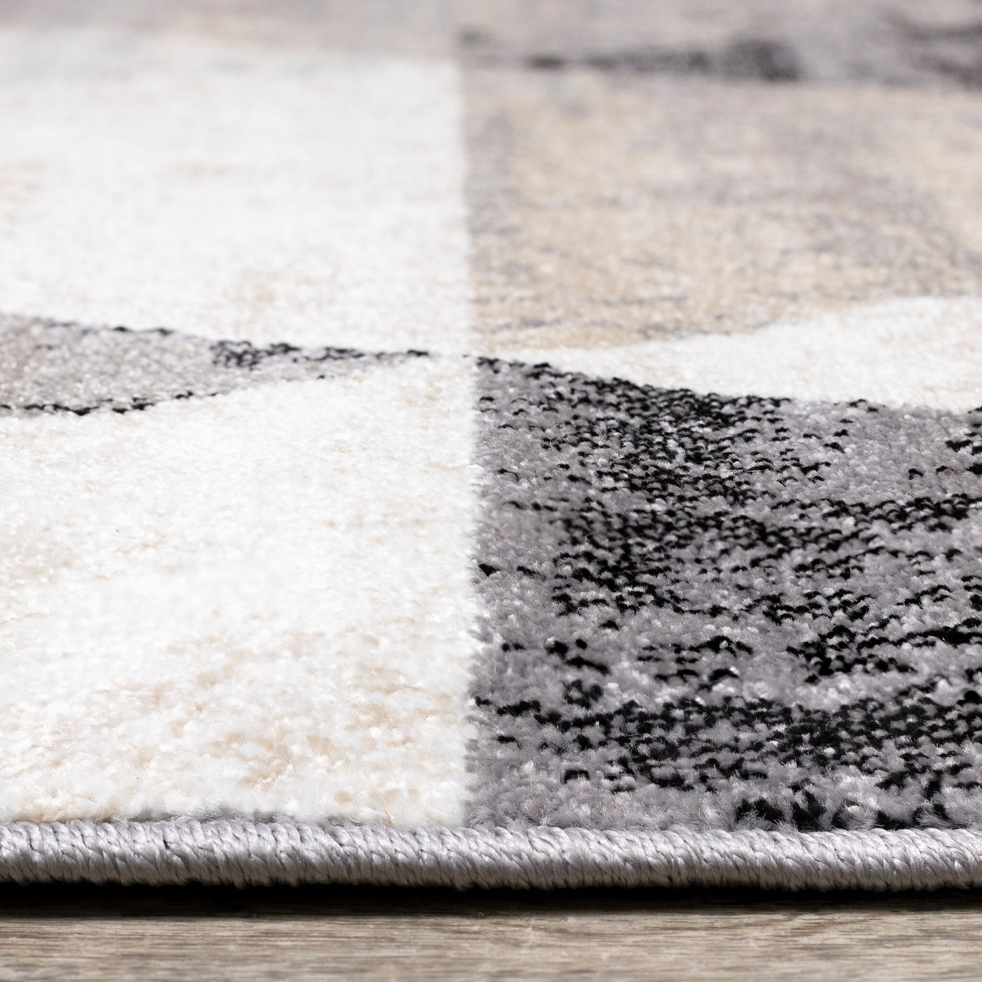 Stone Prism 6'7" x 9'7" Triangle Shapes Area Rug - Cream, Beige