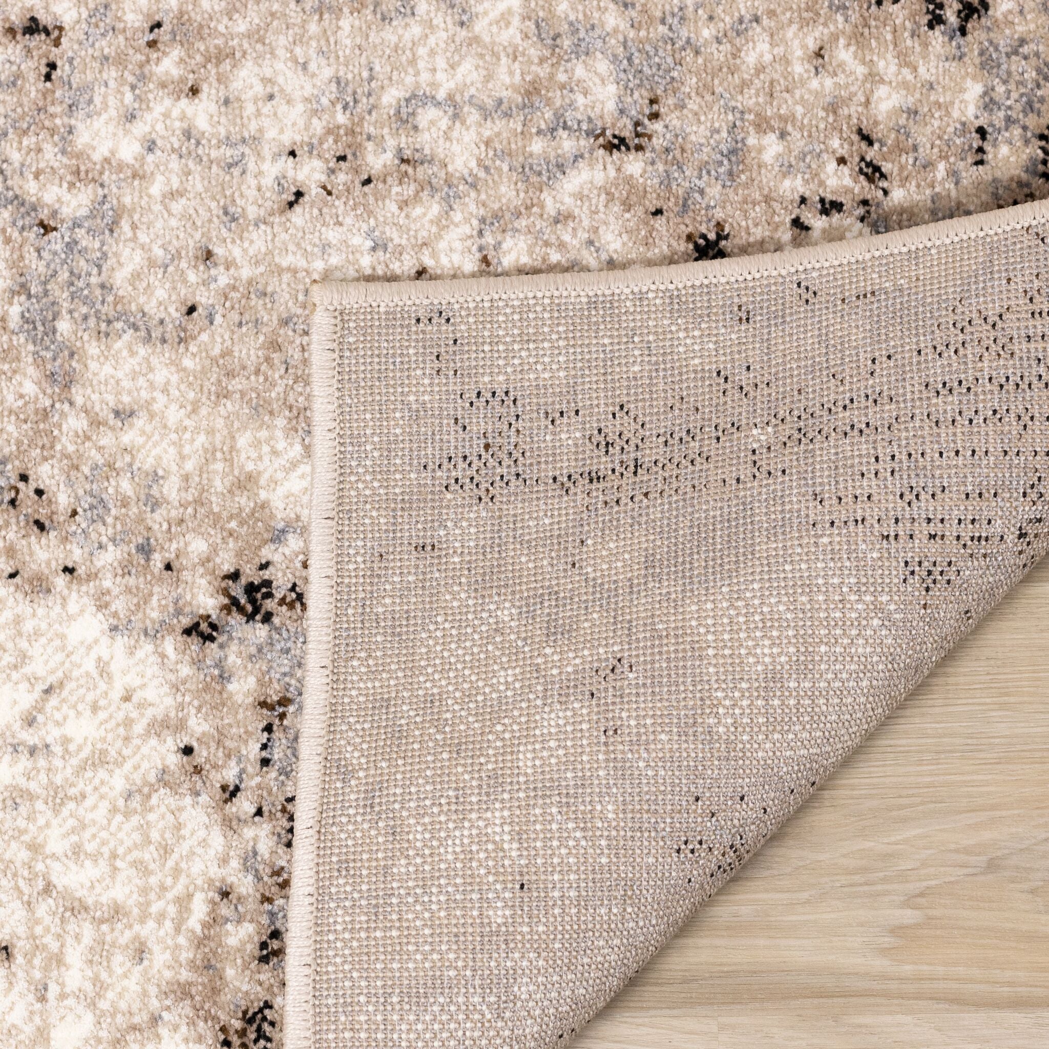 Natural Granite 6'7" x 9'10" Etched Stone Plush Area Rug - Beige