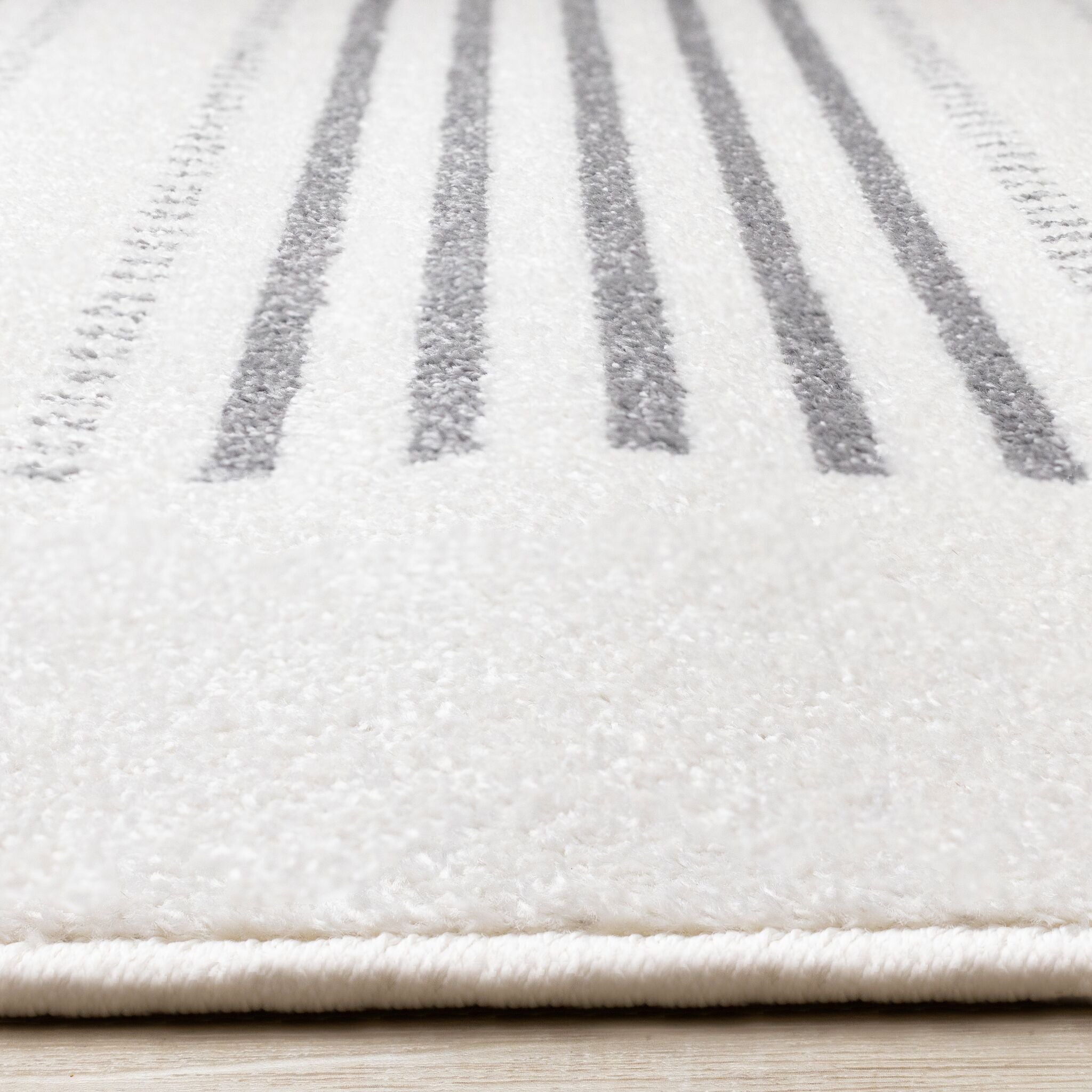 Nordic Stripes 6'7" x 9'10" Striped Lines Area Rug - Grey