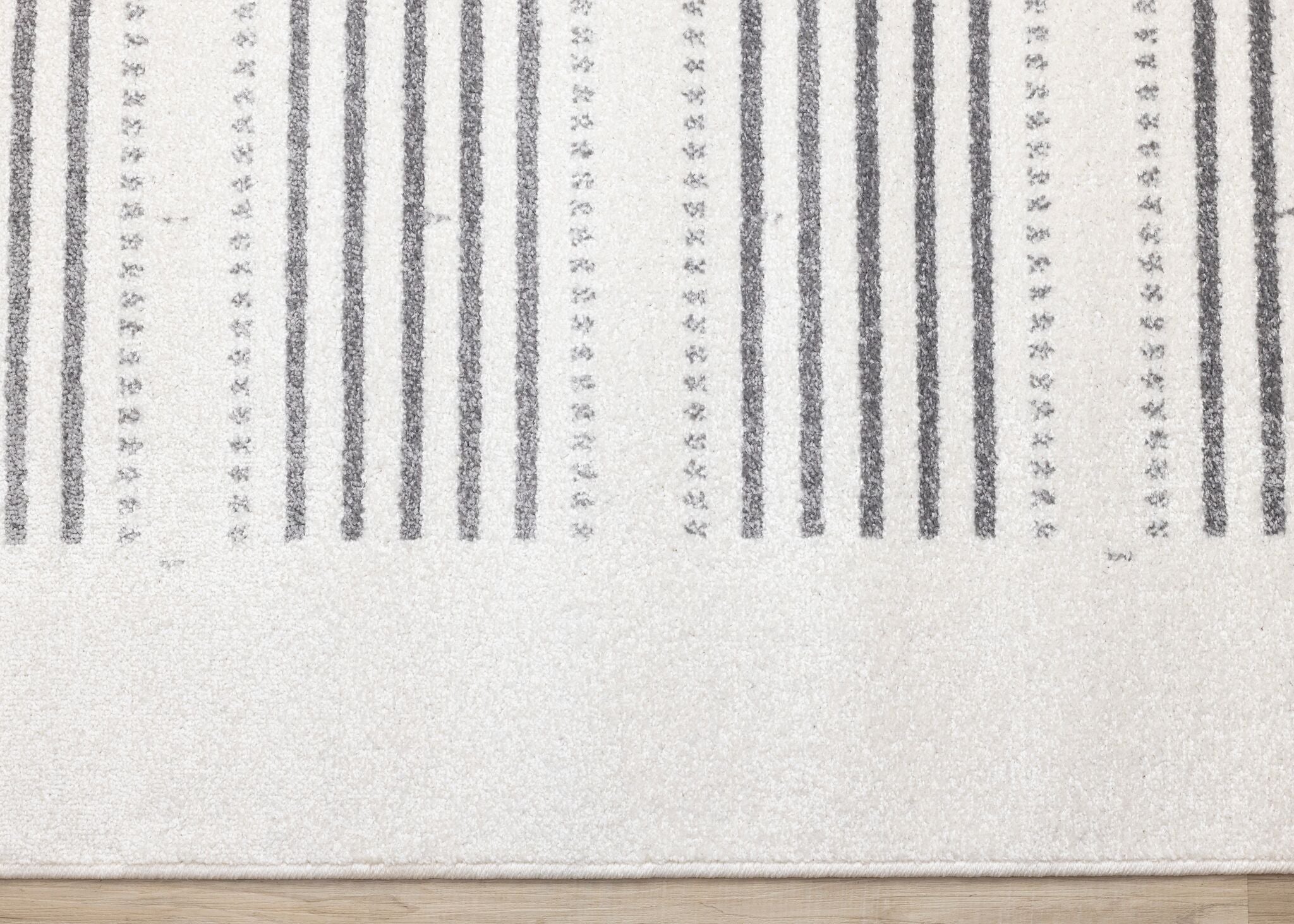 Nordic Stripes 6'7" x 9'10" Striped Lines Area Rug - Grey