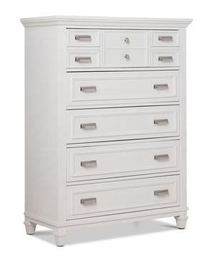 Charleston 5-Drawer Chest- Dove White