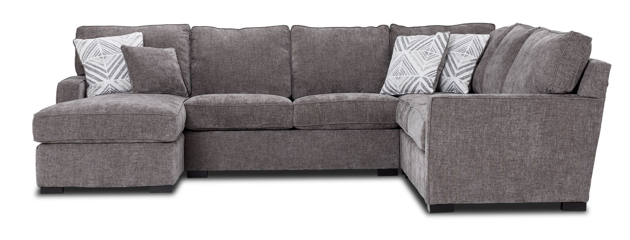 Charlotte 4-Piece Sectional with Left-Facing Chaise - Pewter