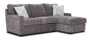 Charlotte 2-Piece Sectional with Right-Facing Chaise - Pewter