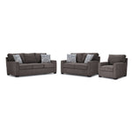 Charlotte Sofa, Loveseat and Chair Set - Pewter