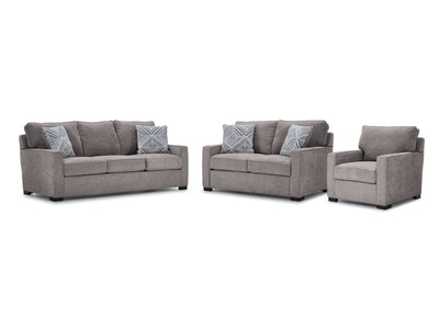 Charlotte Sofa, Loveseat and Chair Set - Smoke