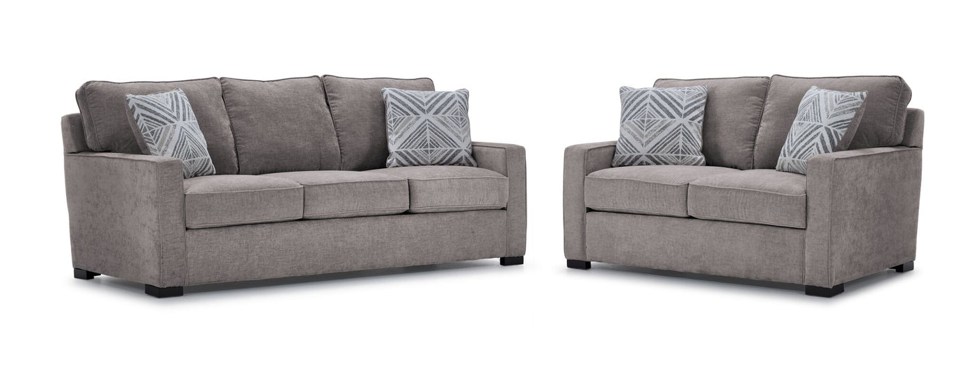 Charlotte Sofa and Loveseat Set - Smoke