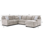 Charlotte 4-Piece Sectional with Right-Facing Chaise - Air