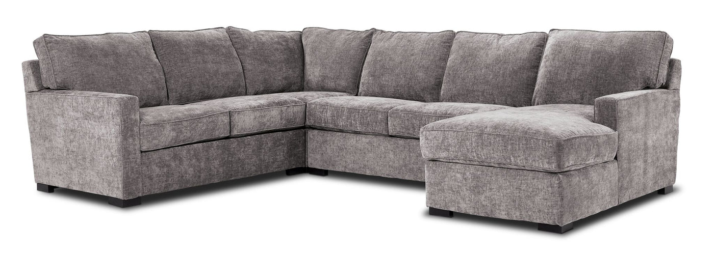 Charlotte 4-Piece Sectional with Right-Facing Chaise - Smoke