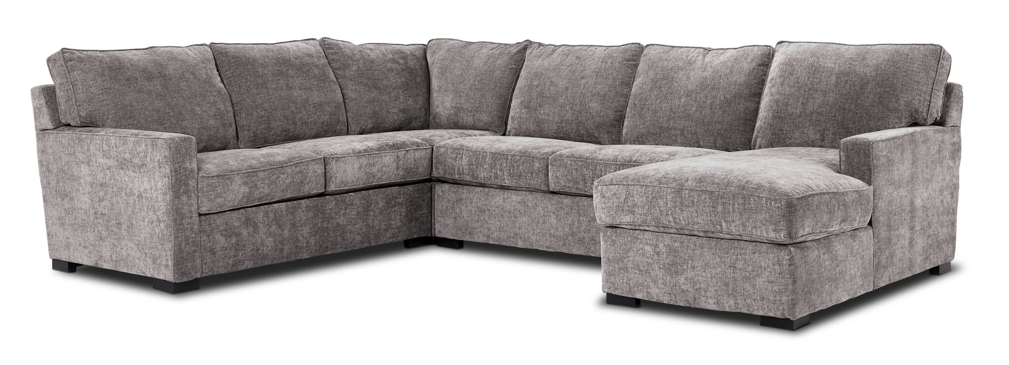 Charlotte 4-Piece Sectional with Right-Facing Chaise - Smoke