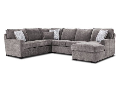 Charlotte 4-Piece Sectional with Right-Facing Chaise - Smoke