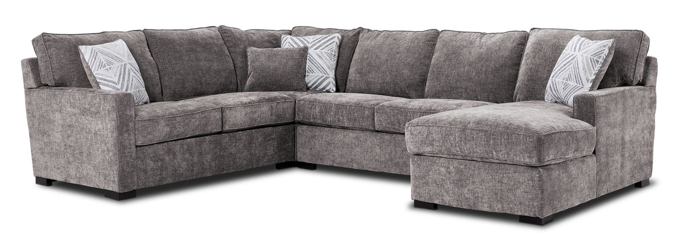 Charlotte 4-Piece Sectional with Right-Facing Chaise - Smoke