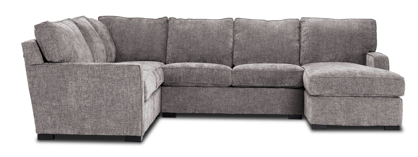 Charlotte 4-Piece Sectional with Right-Facing Chaise - Smoke