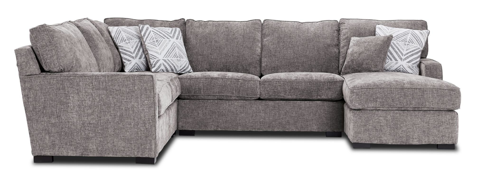 Charlotte 4-Piece Sectional with Right-Facing Chaise - Smoke