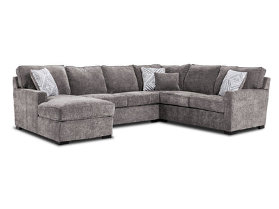 Charlotte 4-Piece Sectional with Left-Facing Chaise - Smoke