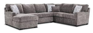 Charlotte 4-Piece Sectional with Left-Facing Chaise - Smoke