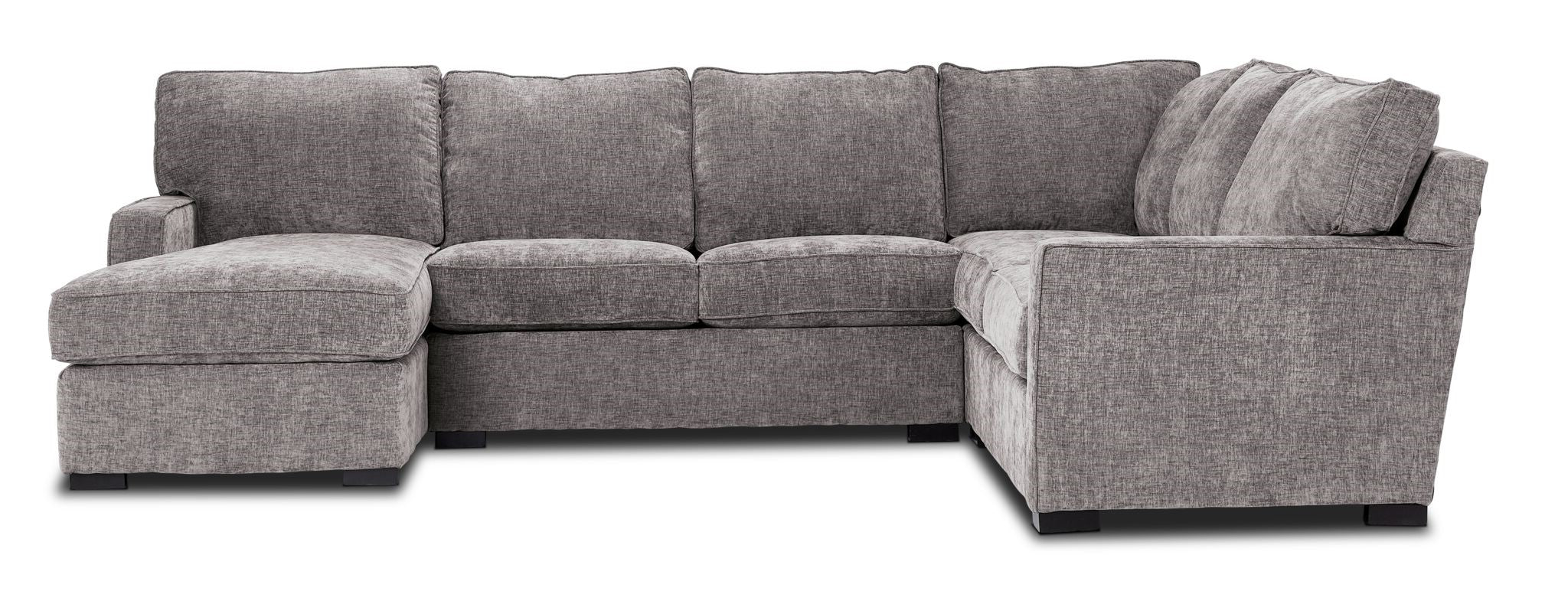 Charlotte 4-Piece Sectional with Left-Facing Chaise - Smoke