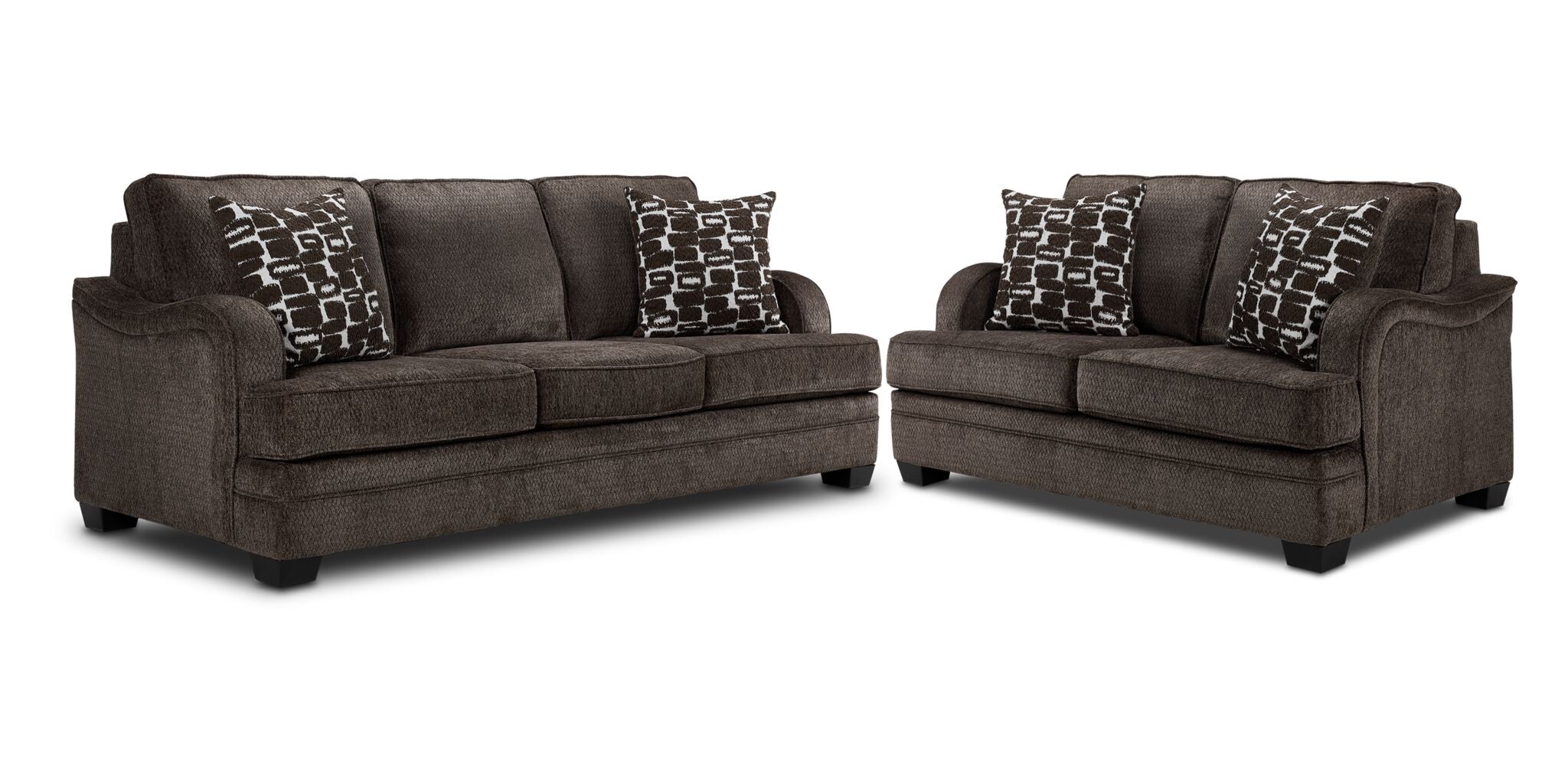 Charmaine Sofa and Loveseat Set - Brown