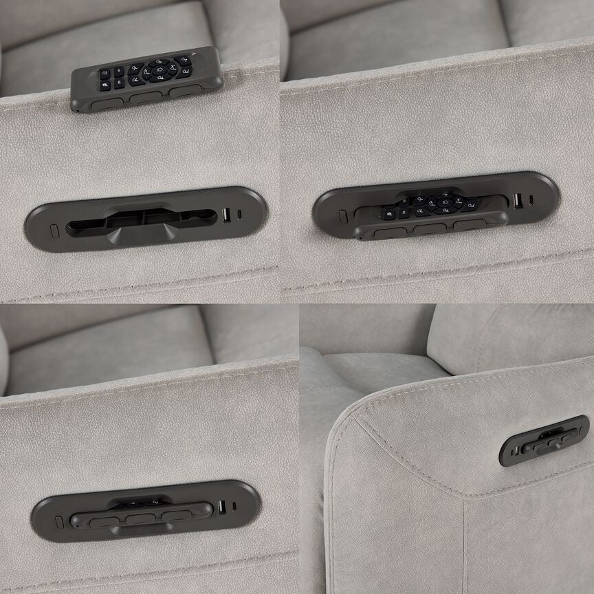 Chase Power Rocker Recliner - Grey